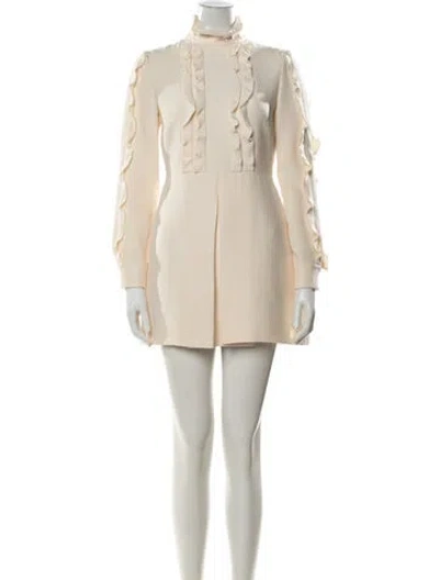 Pre-owned Valentino Virgin Wool Mini Dress In Pink