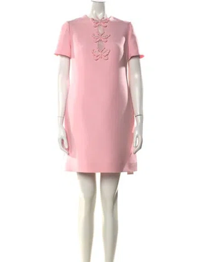 Pre-owned Valentino Virgin Wool Mini Dress In Pink