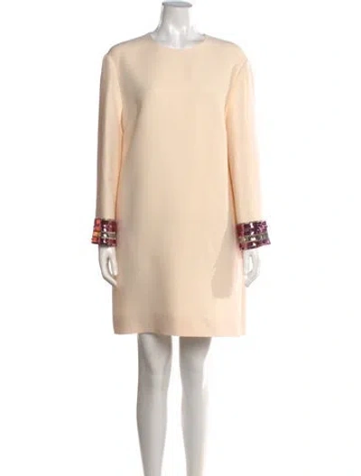 Pre-owned Valentino Virgin Wool Mini Dress In Pink
