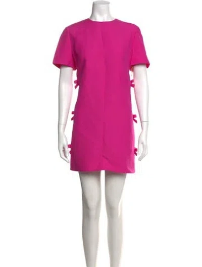 Pre-owned Valentino Virgin Wool Mini Dress In Pink