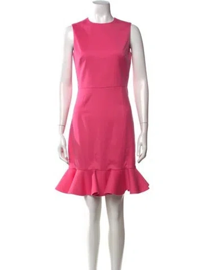 Pre-owned Valentino Virgin Wool Mini Dress In Pink