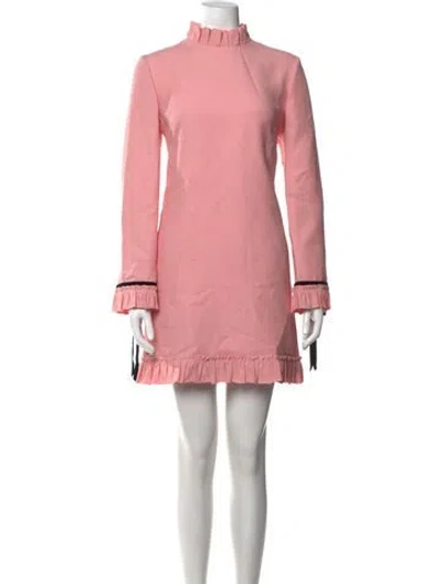Pre-owned Valentino Virgin Wool Mini Dress In Pink