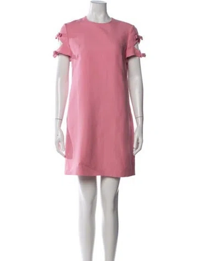 Pre-owned Valentino Virgin Wool Mini Dress In Pink