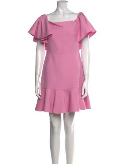 Pre-owned Valentino Virgin Wool Mini Dress In Pink