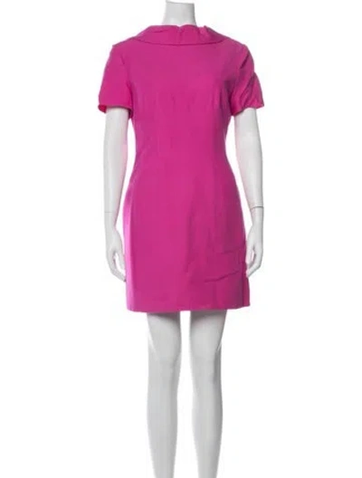 Pre-owned Valentino Virgin Wool Mini Dress In Pink