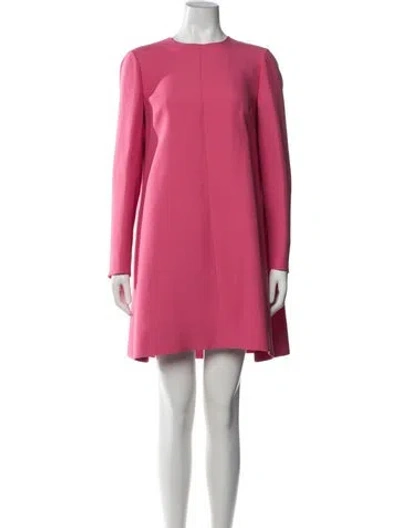 Pre-owned Valentino Virgin Wool Mini Dress In Pink