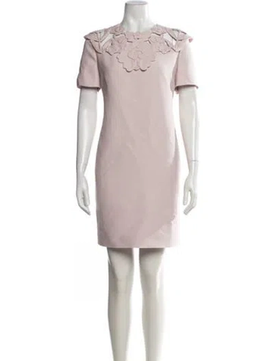 Pre-owned Valentino Virgin Wool Mini Dress In Pink