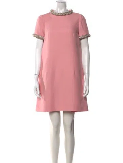 Pre-owned Valentino Virgin Wool Mini Dress In Pink