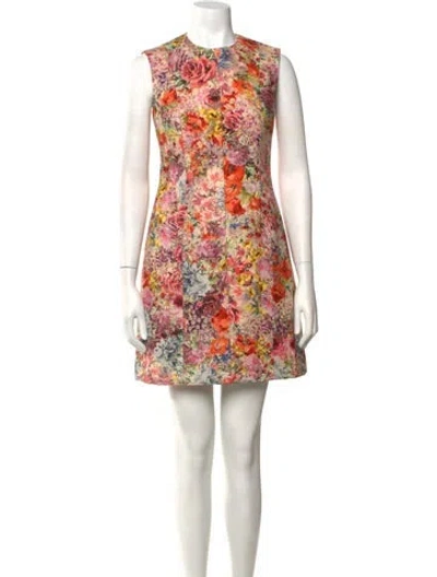 Pre-owned Valentino Virgin Wool Mini Dress In Pink