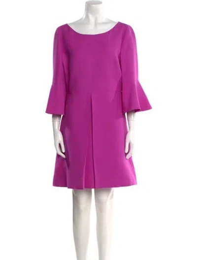 Pre-owned Valentino Virgin Wool Mini Dress In Purple
