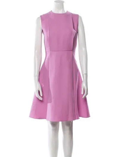 Pre-owned Valentino Virgin Wool Mini Dress In Purple