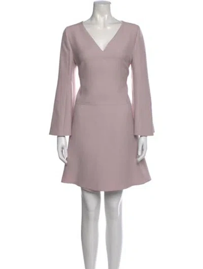 Pre-owned Valentino Virgin Wool Mini Dress In Purple