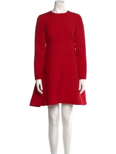 Pre-owned Valentino Virgin Wool Mini Dress In Red