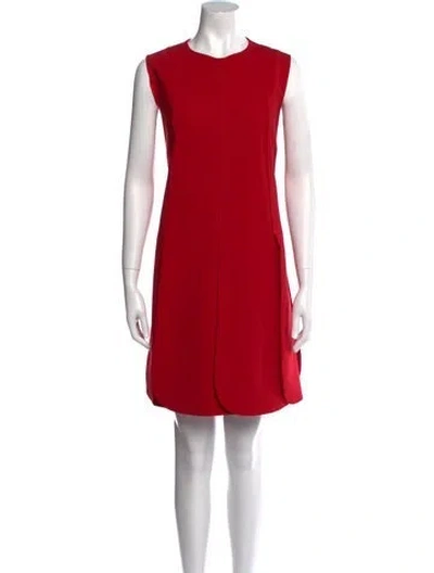 Pre-owned Valentino Virgin Wool Mini Dress In Red