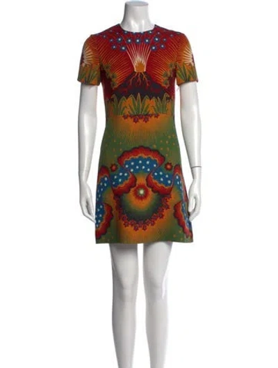 Pre-owned Valentino Virgin Wool Mini Dress In Red