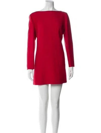 Pre-owned Valentino Virgin Wool Mini Dress In Red
