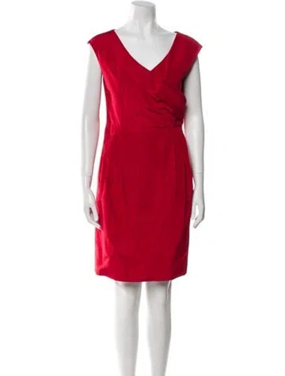 Pre-owned Valentino Virgin Wool Mini Dress In Red