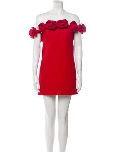 Pre-owned Valentino Virgin Wool Mini Dress In Red