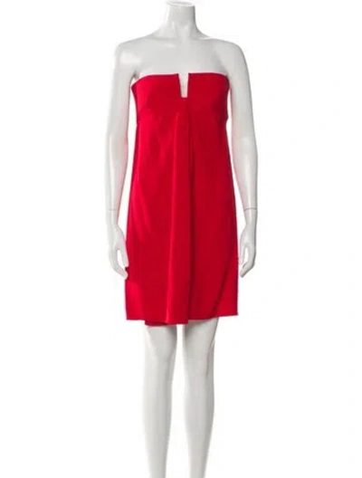 Pre-owned Valentino Virgin Wool Mini Dress In Red