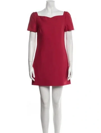 Pre-owned Valentino Virgin Wool Mini Dress In Red