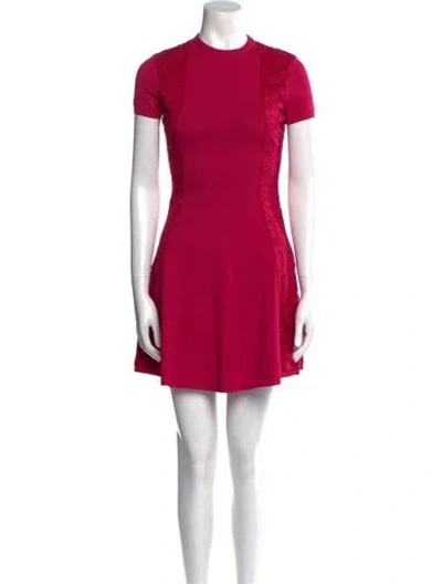 Pre-owned Valentino Virgin Wool Mini Dress In Red