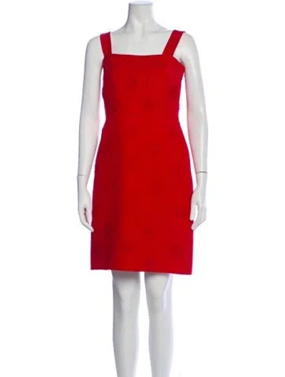 Pre-owned Valentino Virgin Wool Mini Dress In Red