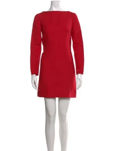Pre-owned Valentino Virgin Wool Mini Dress In Red