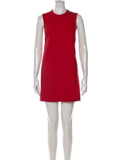 Pre-owned Valentino Virgin Wool Mini Dress In Red