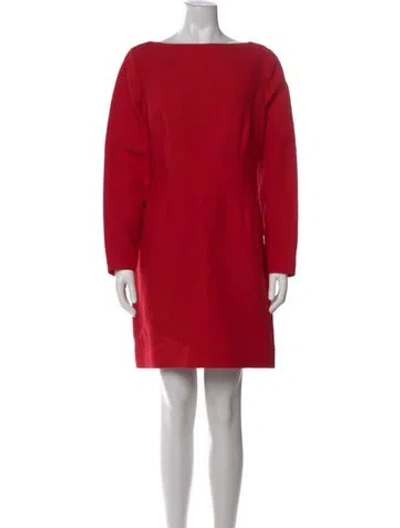 Pre-owned Valentino Virgin Wool Mini Dress In Red
