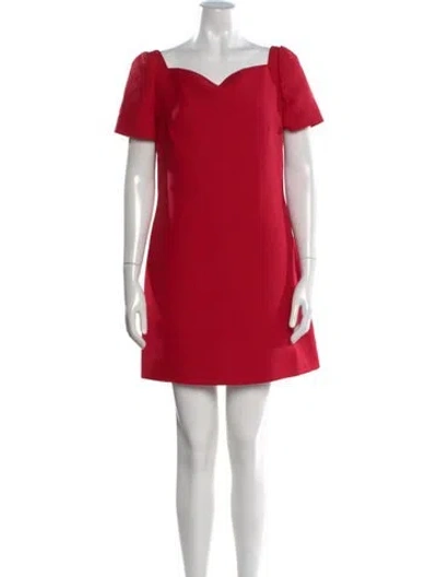 Pre-owned Valentino Virgin Wool Mini Dress In Red