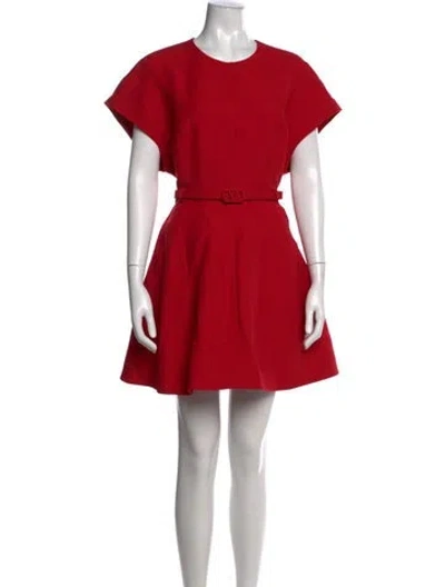 Pre-owned Valentino Virgin Wool Mini Dress In Red