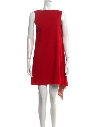 Pre-owned Valentino Virgin Wool Mini Dress In Red