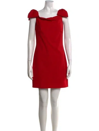 Pre-owned Valentino Virgin Wool Mini Dress In Red