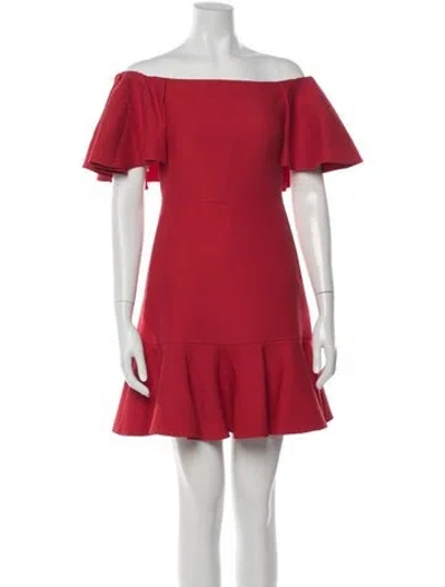 Pre-owned Valentino Virgin Wool Mini Dress In Red