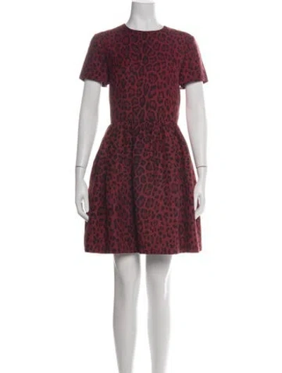 Pre-owned Valentino Virgin Wool Mini Dress In Red