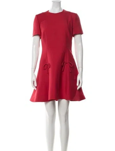 Pre-owned Valentino Virgin Wool Mini Dress In Red