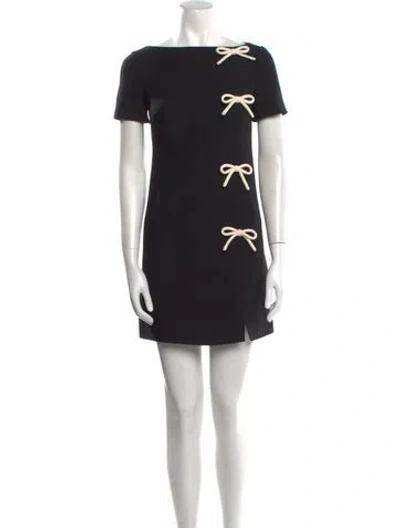 Pre-owned Valentino Virgin Wool Mini Dress W/ Tags In Black