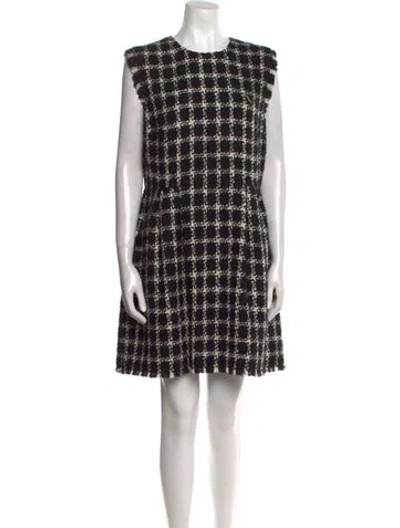 Pre-owned Valentino Virgin Wool Mini Dress W/ Tags In Black
