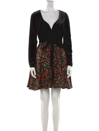 Pre-owned Valentino Virgin Wool Mini Dress W/ Tags In Black