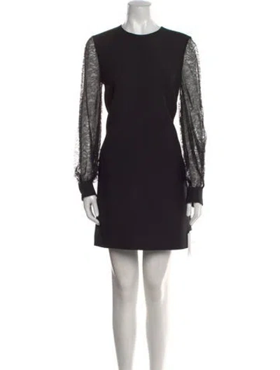 Pre-owned Valentino Virgin Wool Mini Dress W/ Tags In Black