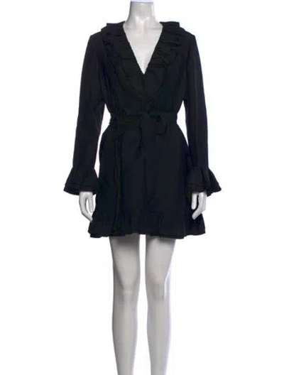 Pre-owned Valentino Virgin Wool Mini Dress W/ Tags In Black