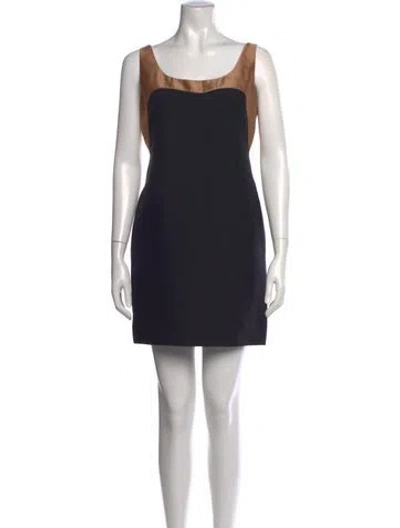 Pre-owned Valentino Virgin Wool Mini Dress W/ Tags In Black