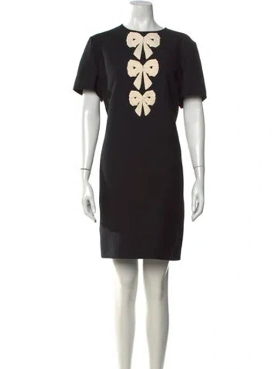Pre-owned Valentino Virgin Wool Mini Dress W/ Tags In Black/white