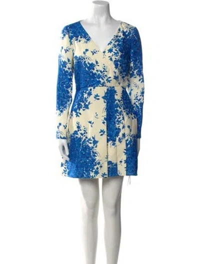 Pre-owned Valentino Virgin Wool Mini Dress W/ Tags In Blue