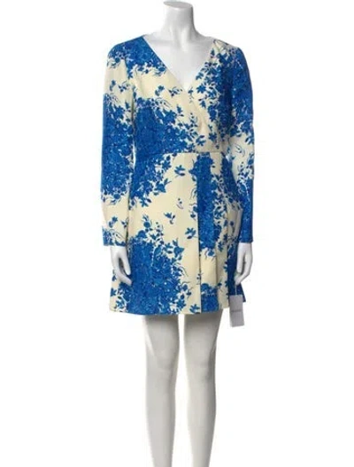 Pre-owned Valentino Virgin Wool Mini Dress W/ Tags In Blue