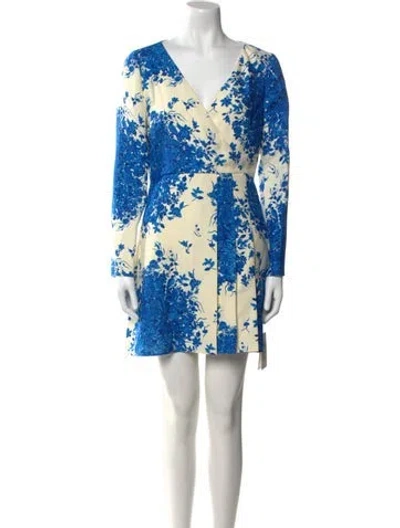 Pre-owned Valentino Virgin Wool Mini Dress W/ Tags In Blue
