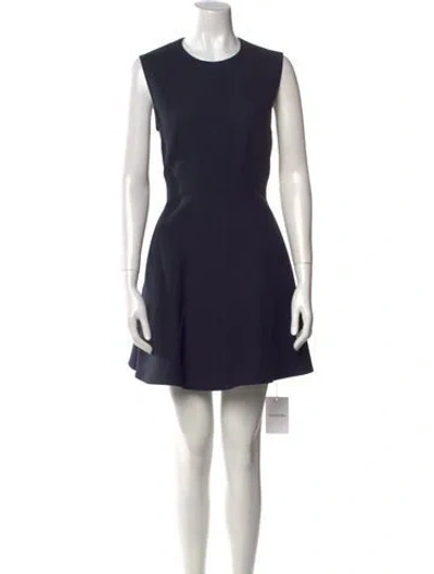 Pre-owned Valentino Virgin Wool Mini Dress W/ Tags In Blue