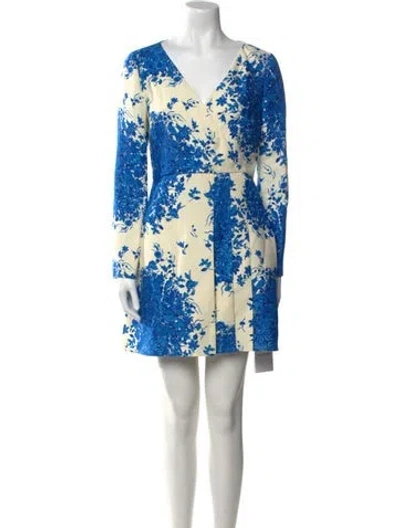 Pre-owned Valentino Virgin Wool Mini Dress W/ Tags In Blue