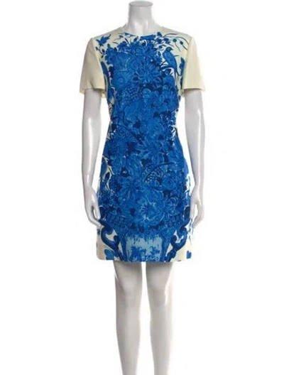 Pre-owned Valentino Virgin Wool Mini Dress W/ Tags In Multi