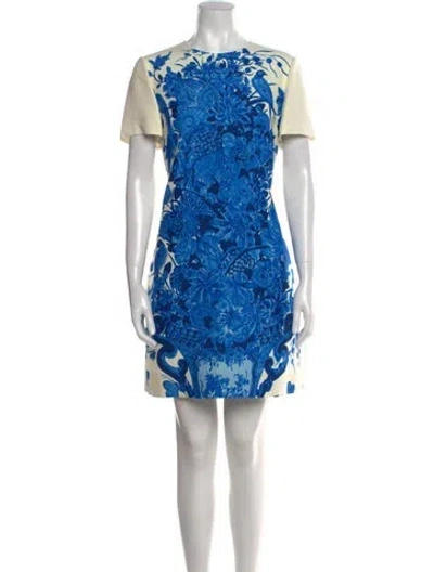 Pre-owned Valentino Virgin Wool Mini Dress W/ Tags In Multi